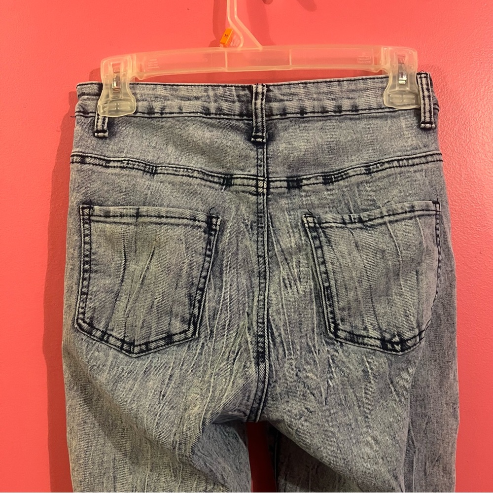 Revolt Women's Distressed Blue Skinny Jeans - Picture 3 of 4